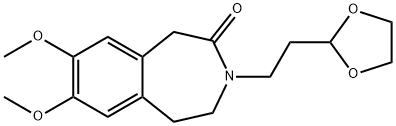3-[2-(1,3-二氧杂环戊烷-2-基)乙基]-7,8-二甲氧基-1,3,4,5-四氢-2H-3-苯并氮杂卓-2-酮, 866462-51-3, 结构式