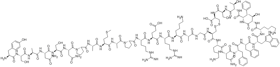 TYR-SER-ALA-ASN-SER-ASN-PRO-ALA-MET-ALA-PRO-ARG-GLU-ARG-LYS-ALA-GLY-CYS-LYS-ASN-PHE-PHE-TRP-LYS-THR-PHE-THR-SER-CYS,86649-84-5,结构式