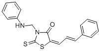 4-Thiazolidinone, 3-((phenylamino)methyl)-5-(3-phenyl-2-propenylidene) -2-thioxo- Struktur