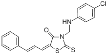 4-Thiazolidinone, 3-(((4-chlorophenyl)amino)methyl)-5-(3-phenyl-2-prop enylidene)-2-thioxo- Struktur