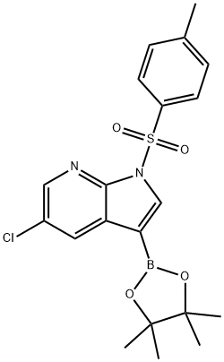 1H-Pyrrolo[2,3-b]pyridine, 5-chloro-1-[(4-Methylphenyl)sulfonyl]-3-(4,4,5,5-tetraMethyl-1,3,2-dioxaborolan-2-yl) Struktur