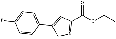 3-(4-フルオロフェニル)-1H-ピラゾール-5-カルボン酸エチル 化学構造式