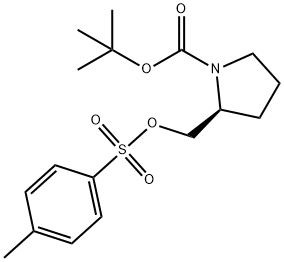 (S)-2-(甲苯磺酰氧基甲基)吡咯烷-1-甲酸叔丁酯,86661-32-7,结构式