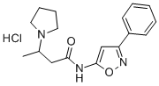 1-Pyrrolidinepropanamide, beta-methyl-N-(3-phenyl-5-isoxazolyl)-, mono hydrochloride Struktur