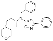 4-Morpholinepropanamine, alpha-methyl-N-(3-phenyl-5-isoxazolyl)-N-(phe nylmethyl)- Structure