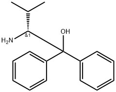 (R)-(+)-2-アミノ-3-メチル-1,1-ジフェニル-1-ブタノール 化学構造式