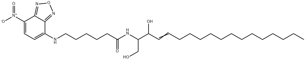 6-{[N-(7-ニトロベンズ-2-オキサ-1,3-ジアゾール-4-イル)アミノ]カプロイル}スフィンゴシン 化学構造式