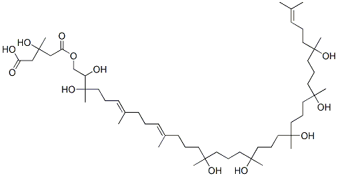 3-ヒドロキシ-3-メチルグルタル酸水素1-(2,3,15,19,23,27,31-ヘプタヒドロキシ-3,7,11,15,19,23,27,31,35-ノナメチル-6,10,34-ヘキサトリアコンタトリエン-1-イル) 化学構造式