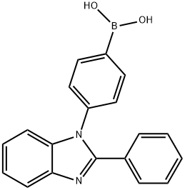 4-(2-フェニル-1H-ベンゾイミダゾール-1-イル)フェニルボロン酸 化学構造式
