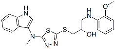1-[[5-(1H-indol-3-ylmethylamino)-1,3,4-thiadiazol-2-yl]sulfanyl]-3-[(2 -methoxyphenyl)amino]propan-2-ol 结构式