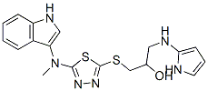 1-[[5-(1H-indol-3-ylmethylamino)-1,3,4-thiadiazol-2-yl]sulfanyl]-3-(1H -pyrrol-2-ylamino)propan-2-ol Struktur