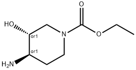 1-Piperidinecarboxylicacid,4-amino-3-hydroxy-,ethylester,trans-(9CI) Structure