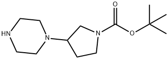 3-(1-ピペラジニル)-1-ピロリジンカルボン酸TERT-ブチル二塩酸塩 DIHYDROCHLORIDE 化学構造式