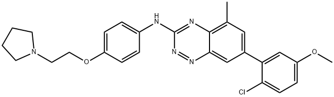 1,2,4-Benzotriazin-3-aMine, 7-(2-chloro-5-Methoxyphenyl)-5-Methyl-N-[4-[2-(1-pyrrolidinyl)ethoxy]phenyl]- Struktur