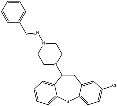 1-Piperazinamine, 4-(2-chloro-10,11-dihydrodibenzo(b,f)thiepin-10-yl)- N-(phenylmethylene)- Structure