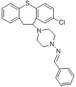 1-Piperazinamine, 4-(8-chloro-10,11-dihydrodibenzo(b,f)thiepin-10-yl)- N-(phenylmethylene)- Structure
