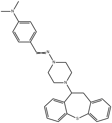 1-Piperazinamine, 4-(10,11-dihydrodibenzo(b,f)thiepin-10-yl)-N-((4-(di methylamino)phenyl)methylene)- Struktur