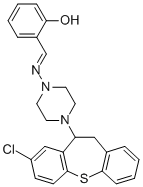 2-(((4-(8-Chloro-10,11-dihydrodibenzo(b,f)thiepin-10-yl)-1-piperazinyl )imino)methyl)phenol Structure
