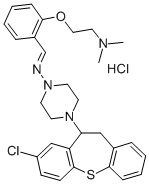 1-Piperazinamine, 4-(8-chloro-10,11-dihydrodibenzo(b,f)thiepin-10-yl)- N-((2-(2-(dimethylamino)ethoxy)phenyl)methylene)-, monohydrochloride Structure
