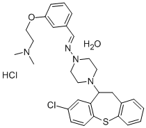 1-Piperazinamine, 4-(8-chloro-10,11-dihydrodibenzo(b,f)thiepin-10-yl)- N-((3-(2-(dimethylamino)ethoxy)phenyl)methylene)-, hydrochloride, hydr ate (1:1:1)|