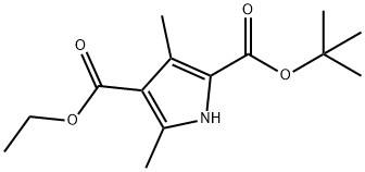 3,5-ジメチル-1H-ピロール-2,4-二カルボン酸2-TERT-ブチルエステル4-エチルエステル 化学構造式