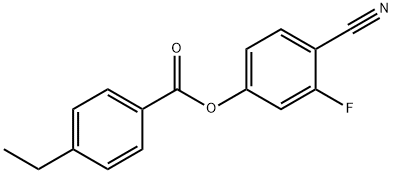４シアノ３フルオロフエニル＝４エチルベンゾアト 化学構造式