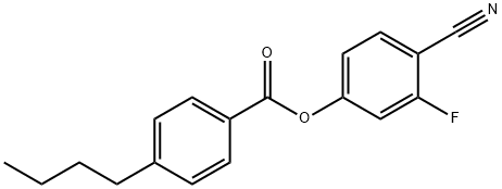 ４シアノ３フルオロフエニル＝４ブチルベンゾアト 化学構造式