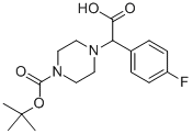 4-[CARBOXY-(4-FLUORO-PHENYL)-METHYL]-PIPERAZINE-1-CARBOXYLIC ACID TERT-BUTYL ESTER HYDROCHLORIDE Struktur