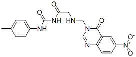 N-[(4-methylphenyl)carbamoyl]-2-[(6-nitro-4-oxo-quinazolin-3-yl)methyl amino]acetamide Struktur