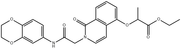 Ethyl2-[[2-[2-[(2,3-Dihydro-1,4-benzodioxin-6-yl)amino]-2-oxoethyl]-1,2-dihydro-1-oxo-5-isoquinolinyl]oxy]propanoate Structure