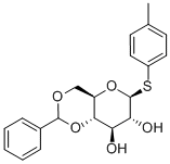 4-甲基苯基4,6-O-亚苄基-1-噻-Β-D-吡喃葡萄糖苷 结构式