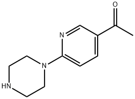 1-[6-(1-Piperazinyl)-3-pyridinyl]ethanone Structure
