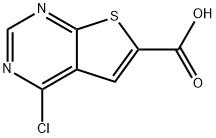 4-氯噻吩并[2,3-D]嘧啶-6-羧酸,86825-96-9,结构式