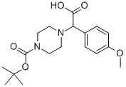 4-[CARBOXY-(4-METHOXY-PHENYL)-METHYL]-PIPERAZINE-1-CARBOXYLIC ACID TERT-BUTYL ESTER HYDROCHLORIDE Struktur