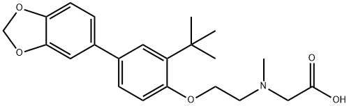 N-[2-[4-(1,3-Benzodioxol-5-yl)-2-(1,1-dimethylethyl)phenoxy]ethyl]-N-methylglycinehydrochloride Structure