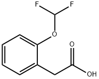 2-(ジフルオロメトキシ)フェニル酢酸 化学構造式
