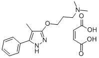 1-Propanamine, N,N-dimethyl-3-((4-methyl-5-phenyl-1H-pyrazol-3-yl)oxy) -, (Z)-2-butenedioate (1:1) Structure