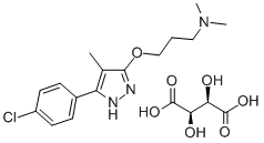 1-Propanamine, 3-((5-(4-chlorophenyl)-4-methyl-1H-pyrazol-3-yl)oxy)-N, N-dimethyl-, (R-(R*,R*))-2,3-dihydroxybutanedioate (1:1) Struktur
