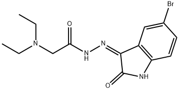 Glycine, N,N-diethyl-, (5-bromo-1,2-dihydro-2-oxo-3H-indol-3-ylidene)h ydrazide, (Z)- Structure