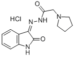 1-Pyrrolidineacetic acid, (1,2-dihydro-2-oxo-3H-indol-3-ylidene)hydraz ide, HCl, (Z)- Struktur