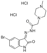 1-Piperazineacetic acid, 4-methyl-, (5-bromo-2-oxo-3-indolinylidene)hy drazide, dihydrochloride, (Z)- Struktur