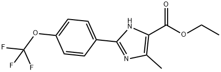 5-甲基-2-(4-三氟甲氧基苯基)-3H-咪唑-4-羧酸乙酯,868851-35-8,结构式