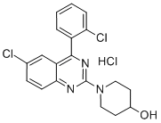4-Piperidinol, 1-(6-chloro-4-(2-chlorophenyl)-2-quinazolinyl)-, monohy drochloride Structure
