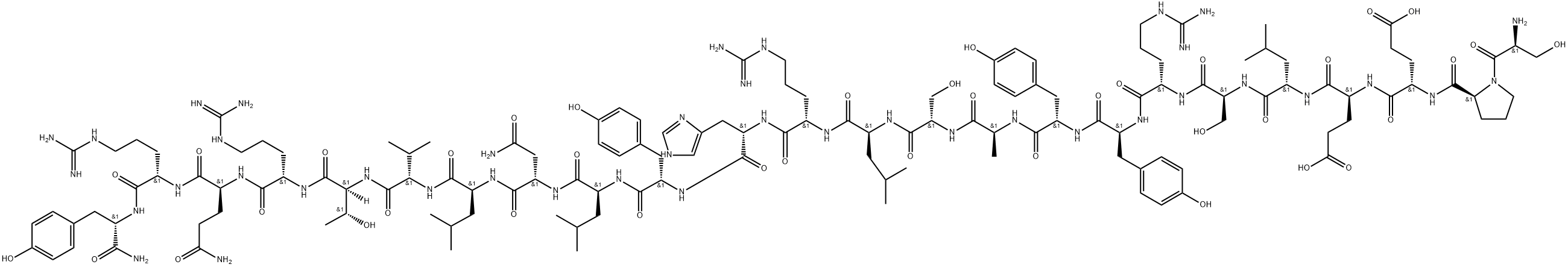 PEPTIDE YY (13-36) (CANINE, MOUSE, PORCINE, RAT), 86895-09-2, 结构式