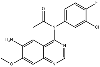 Acetamide, N-(6-amino-7-methoxy-4-quinazolinyl)-N-(3-chloro-4-fluorophenyl)- Struktur