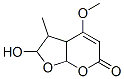 (+)-2,3,3a,7a-Tetrahydro-2-hydroxy-4-methoxy-3-methyl-6H-furo[2,3-b]pyran-6-one Struktur
