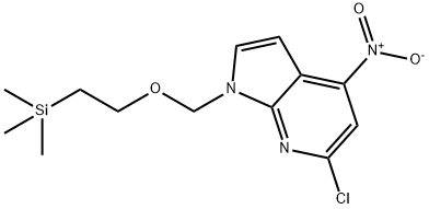 1-[2-(トリメチルシリル)エトキシメチル]-4-ニトロ-6-クロロ-1H-ピロロ[2,3-b]ピリジン 化学構造式