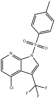 4-氯-1-[(4-甲基苯基)磺酰基]-3-(三氟甲基)-1H-吡咯并[2,3-B]吡啶, 869335-74-0, 结构式