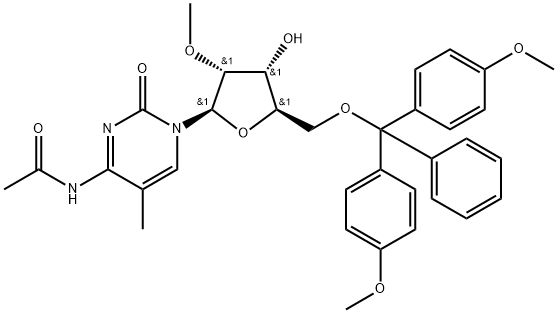 Cytidine, N-acetyl-5'-O-[bis(4-Methoxyphenyl)phenylMethyl]-2'-O-Methyl-5-Methyl- Structure