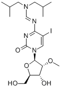 N4-(DIISOBUTYLAMINOMETHYLIDENE)-5-IODO-2'-O-METHYL-CYTIDINE Structure